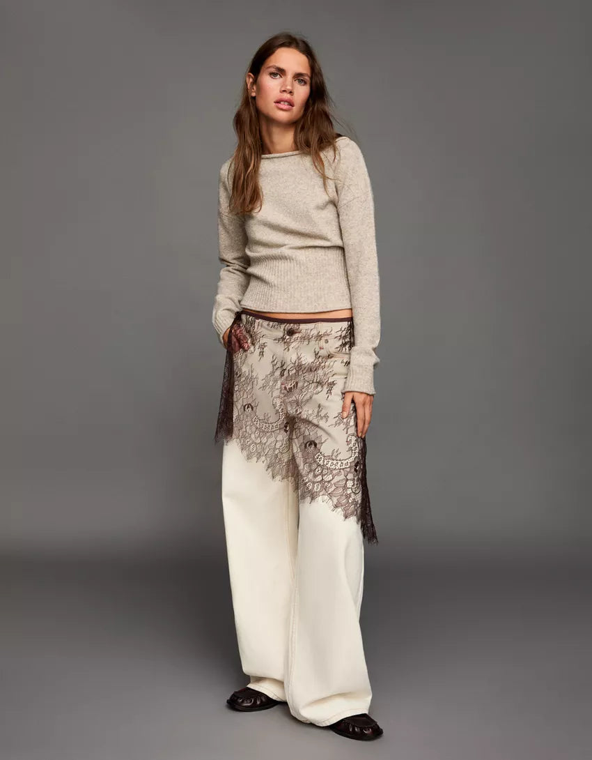 Smile neckline sweater