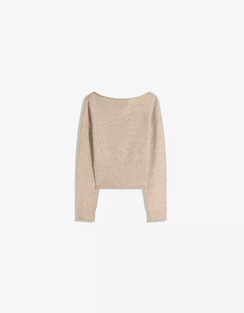 Smile neckline sweater