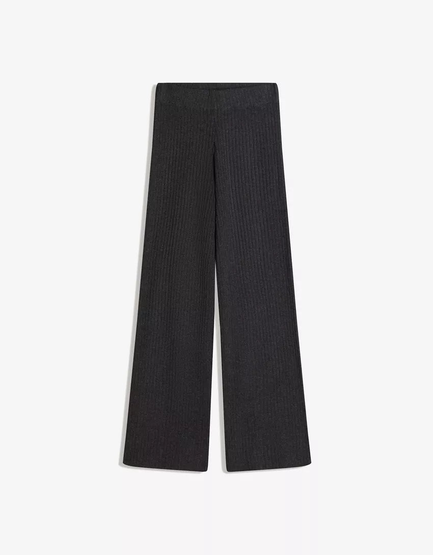 Ribbed wide-leg pants
