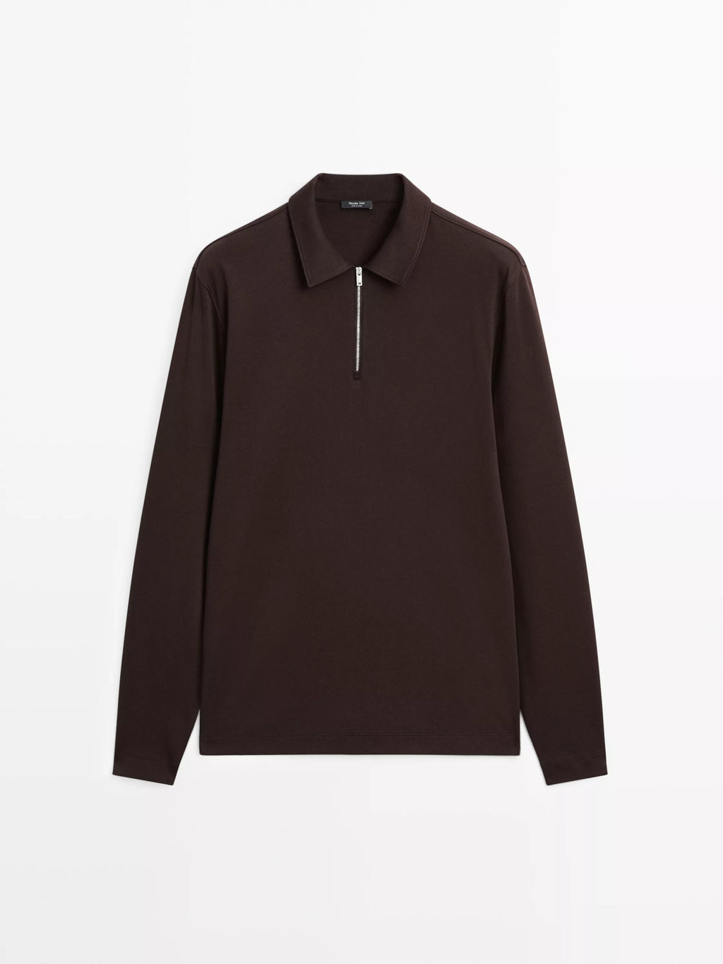 Long sleeve zip-up polo shirt