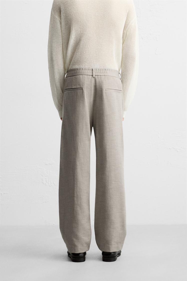 TEXTURED REGULAR FIT TROUSERS