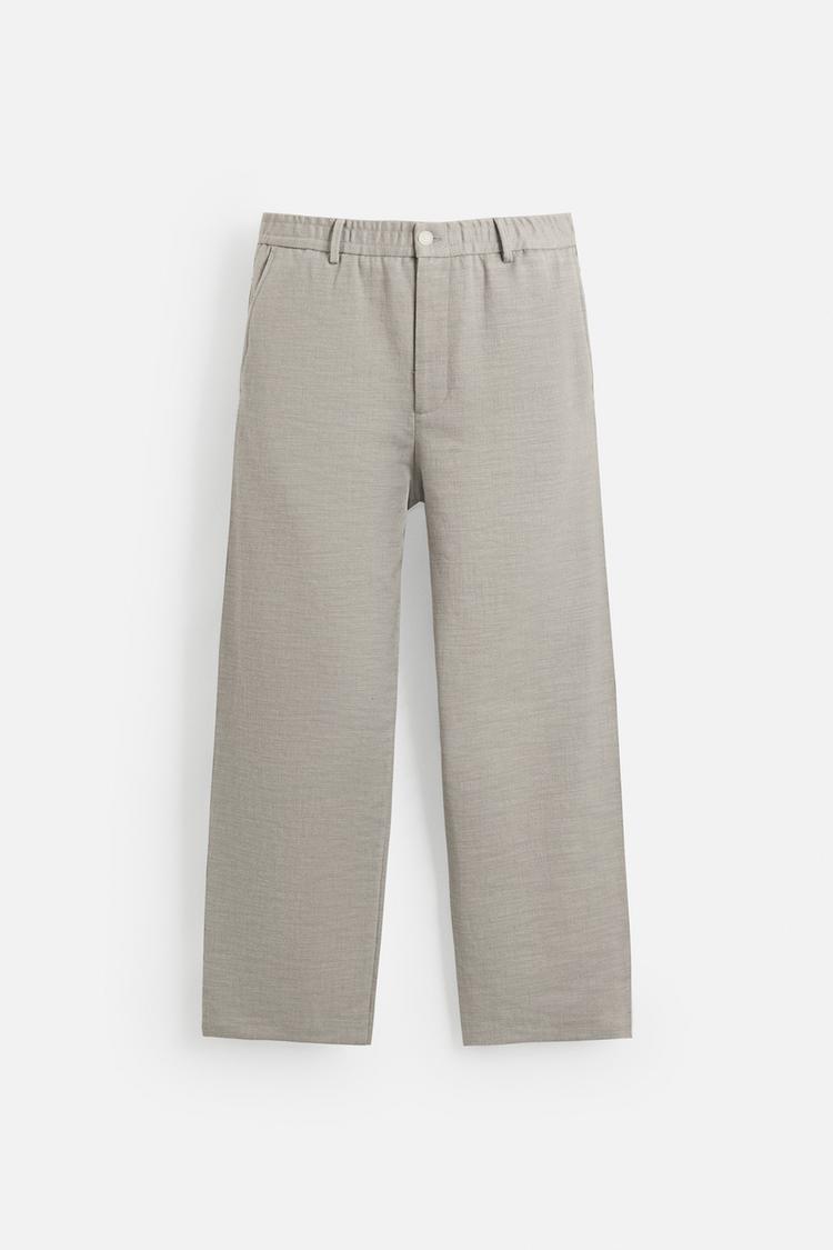 TEXTURED REGULAR FIT TROUSERS