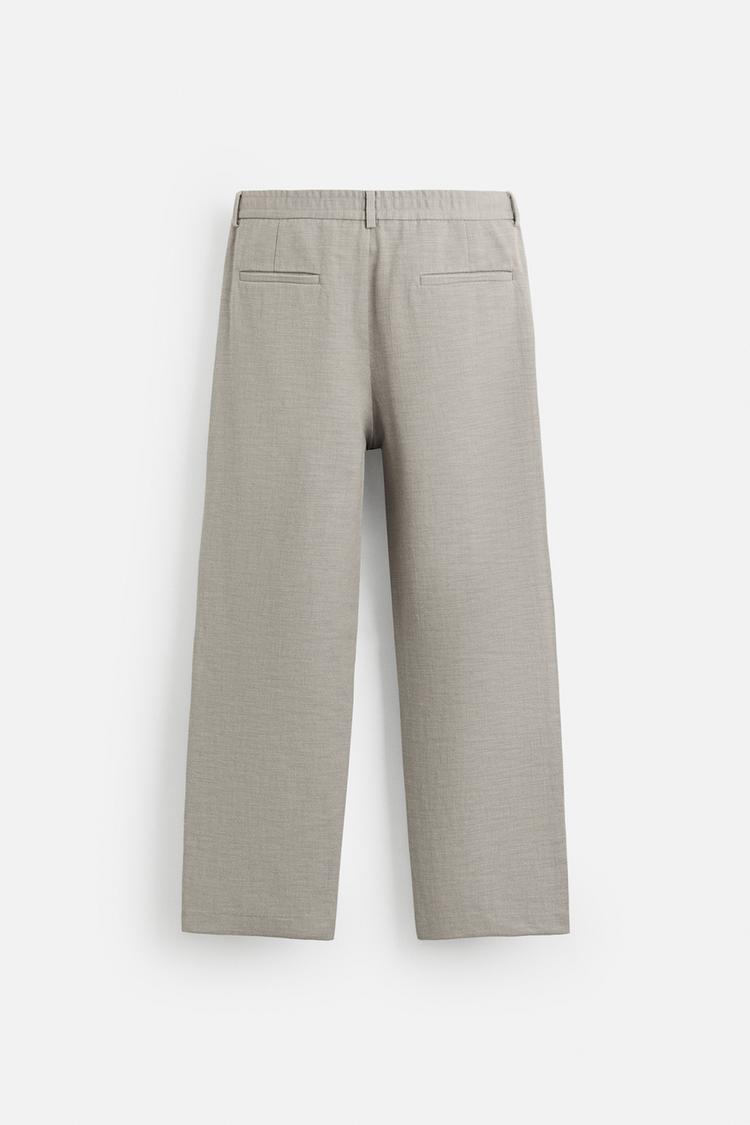 TEXTURED REGULAR FIT TROUSERS
