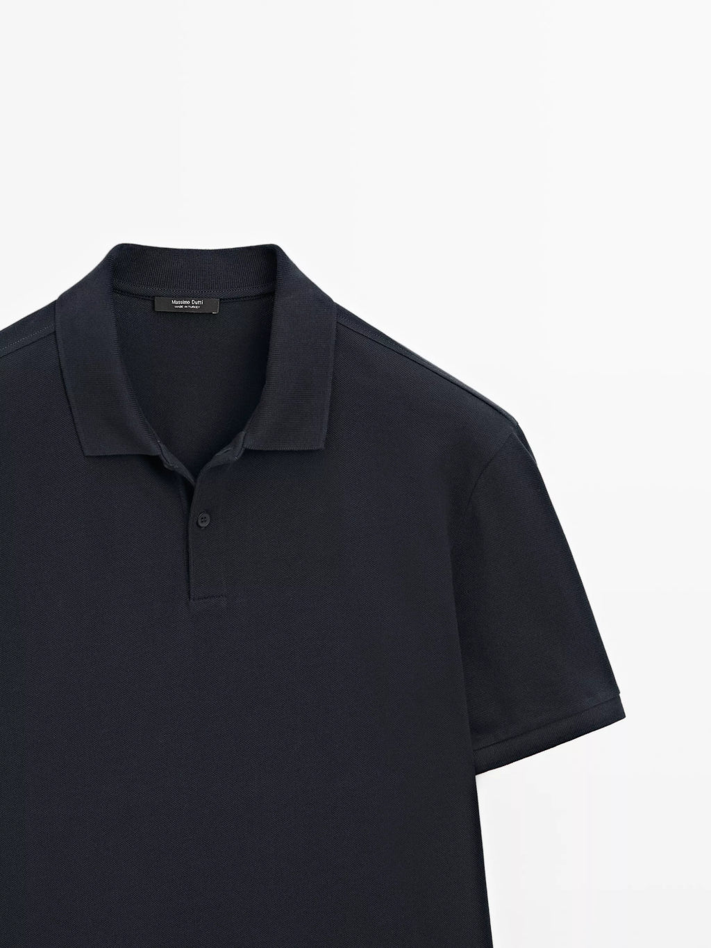 Micro textured cotton polo shirt