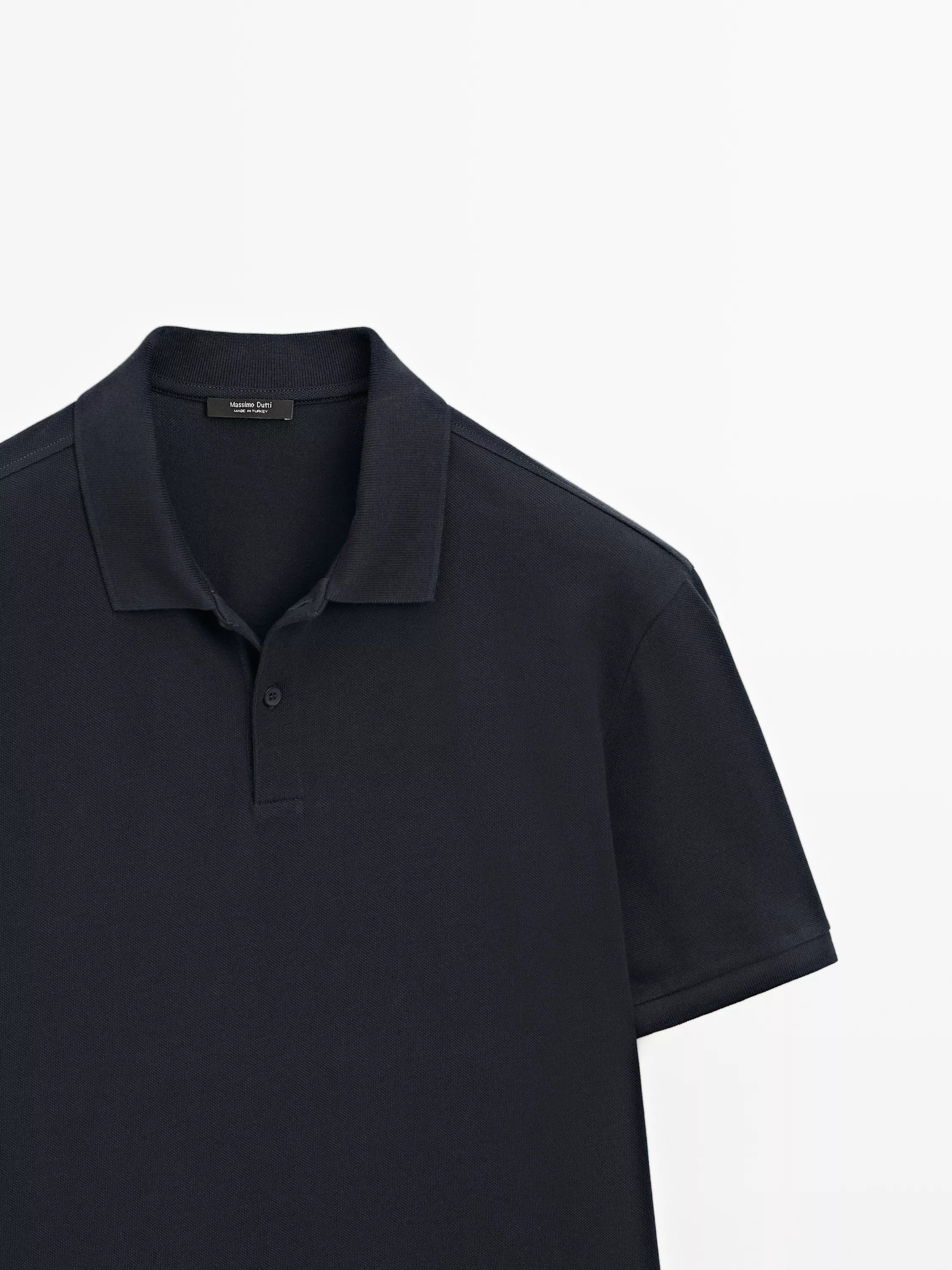 Micro textured cotton polo shirt