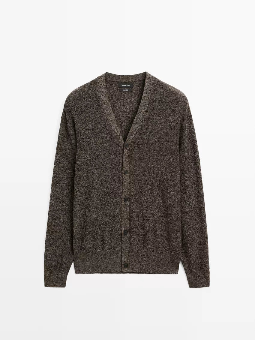 100% cotton mouline knit cardigan