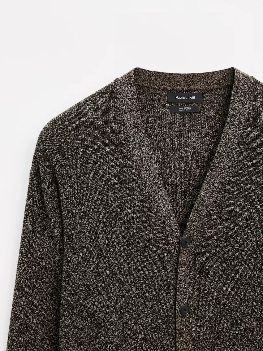 100% cotton mouline knit cardigan