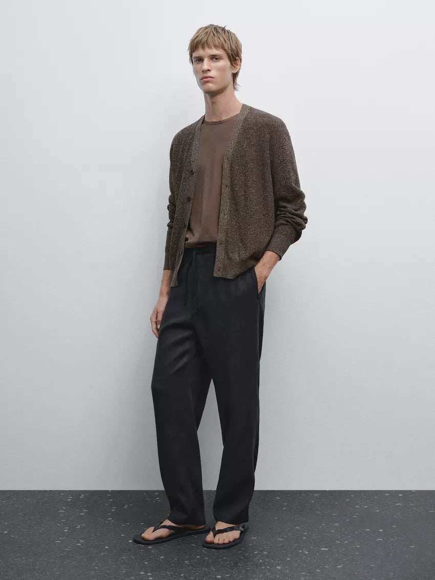 100% cotton mouline knit cardigan