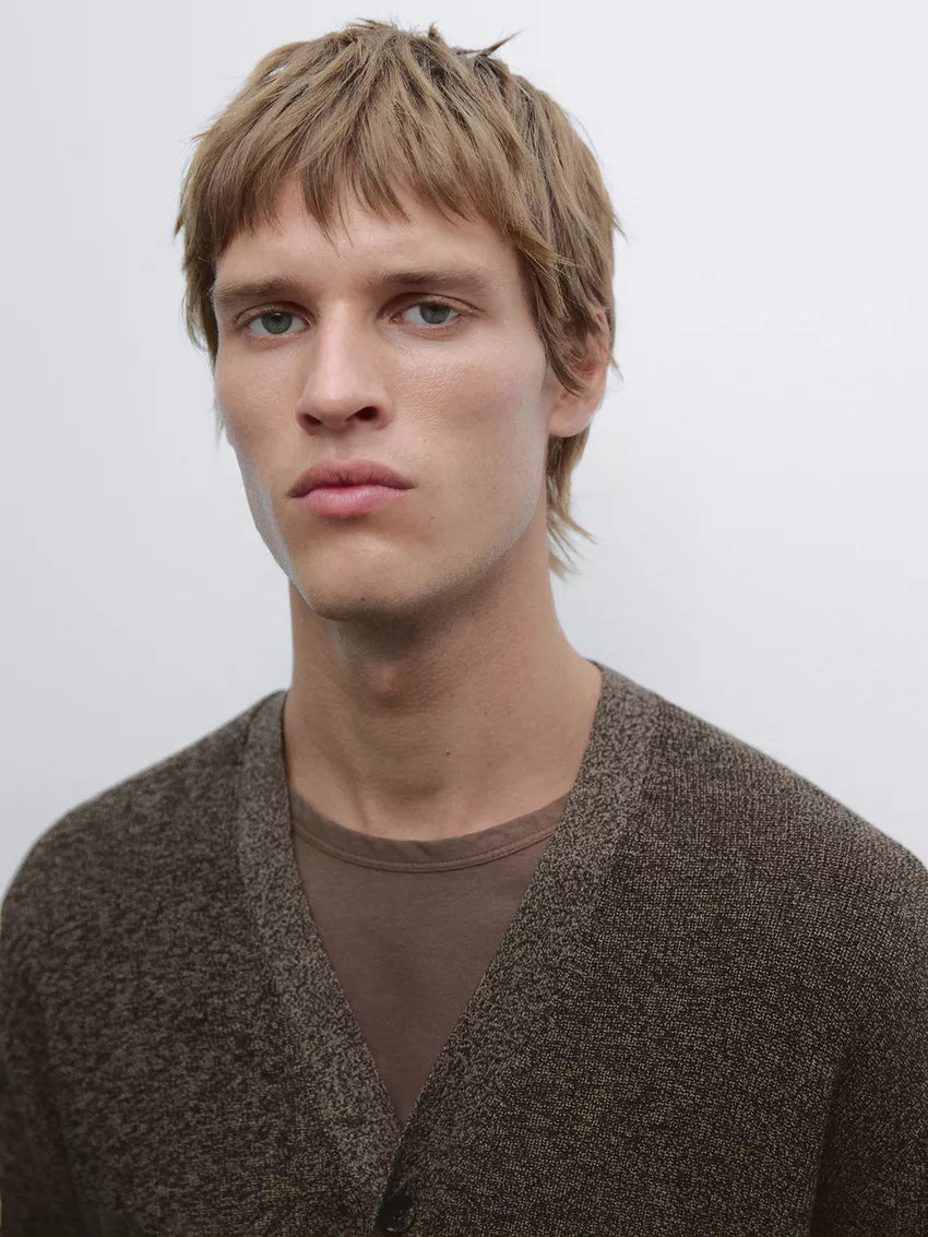 100% cotton mouline knit cardigan