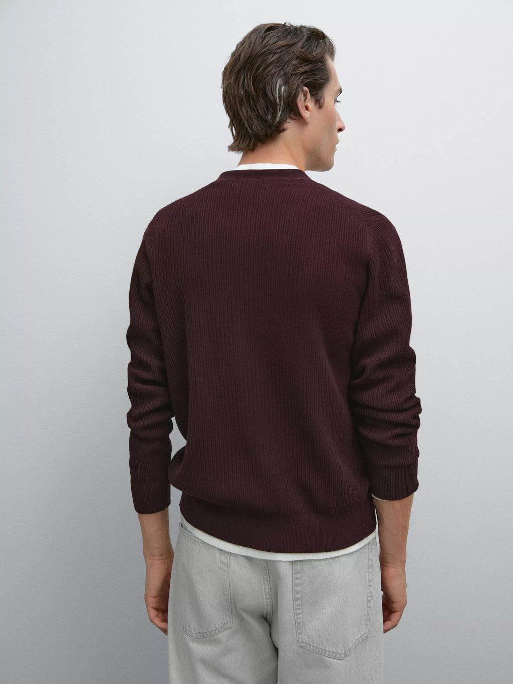 100% cotton textured knit cardigan