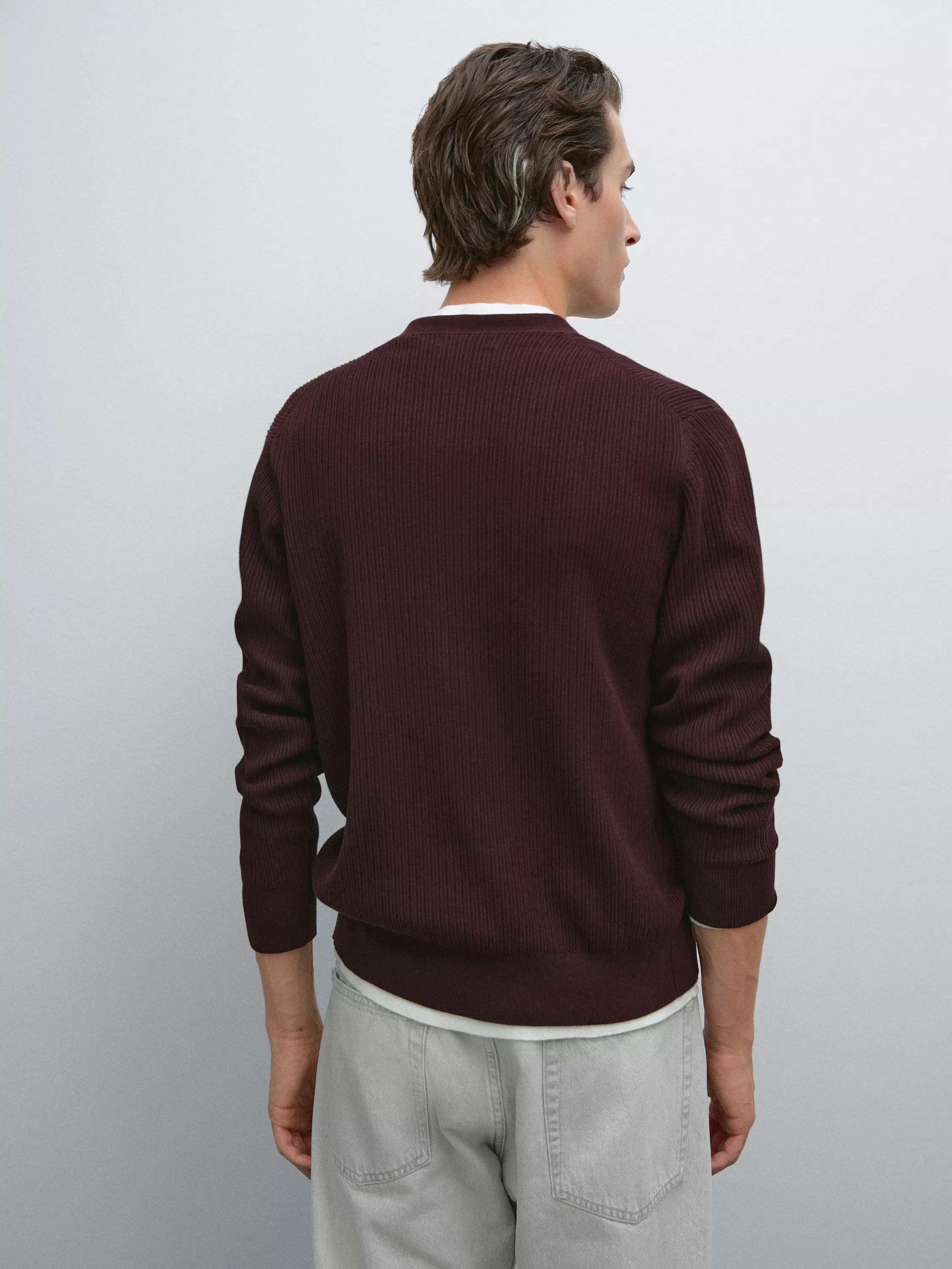 100% cotton textured knit cardigan