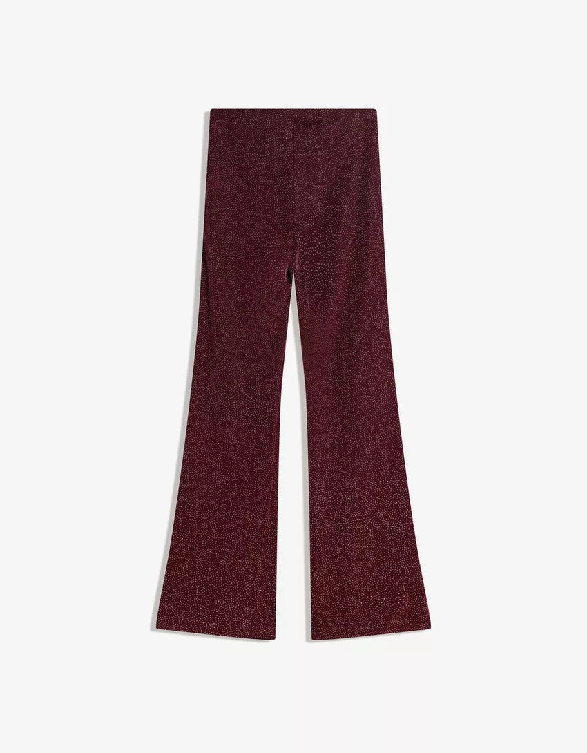 Flared pants with glitter