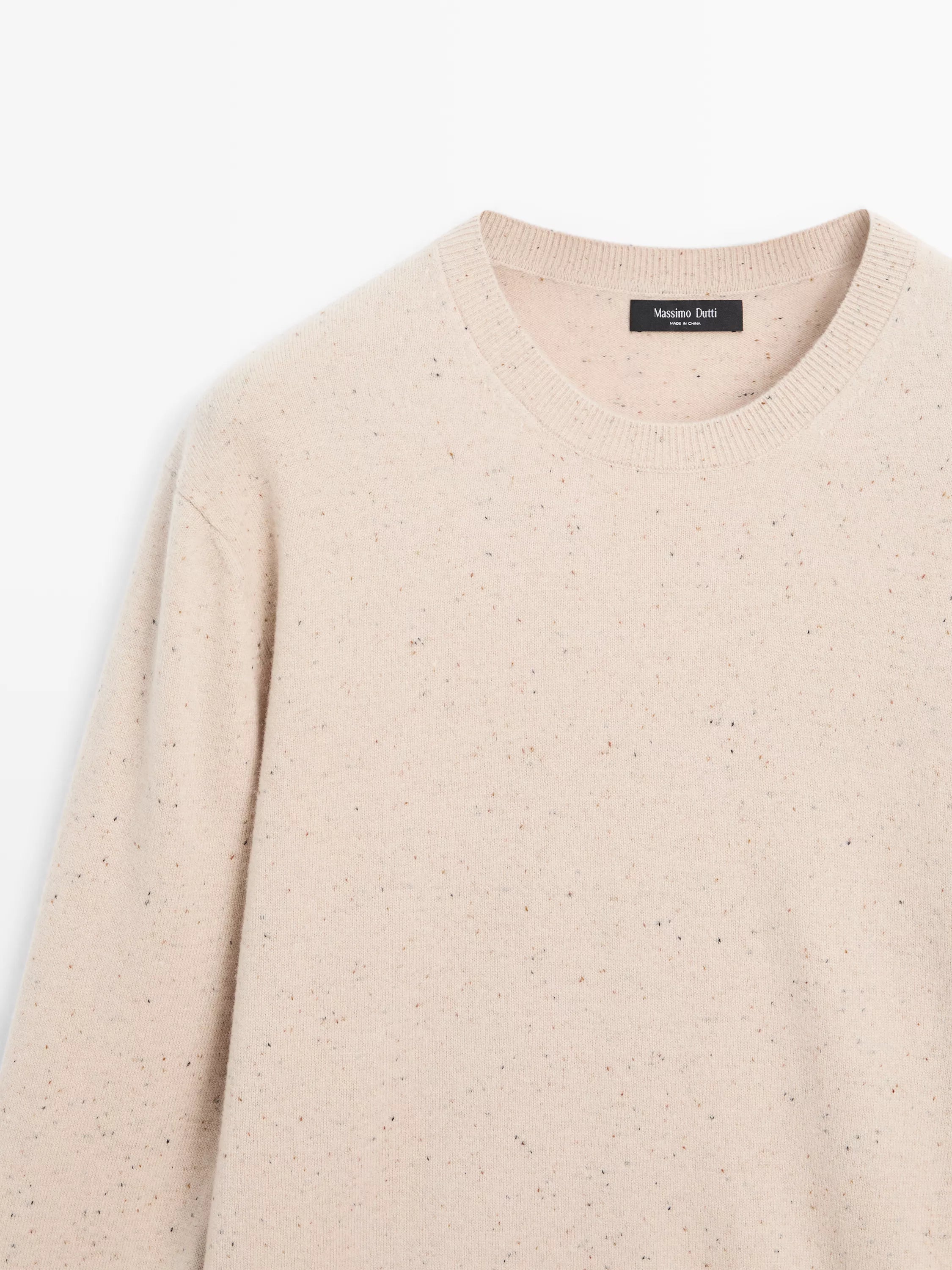 Wool blend crew neck sweater