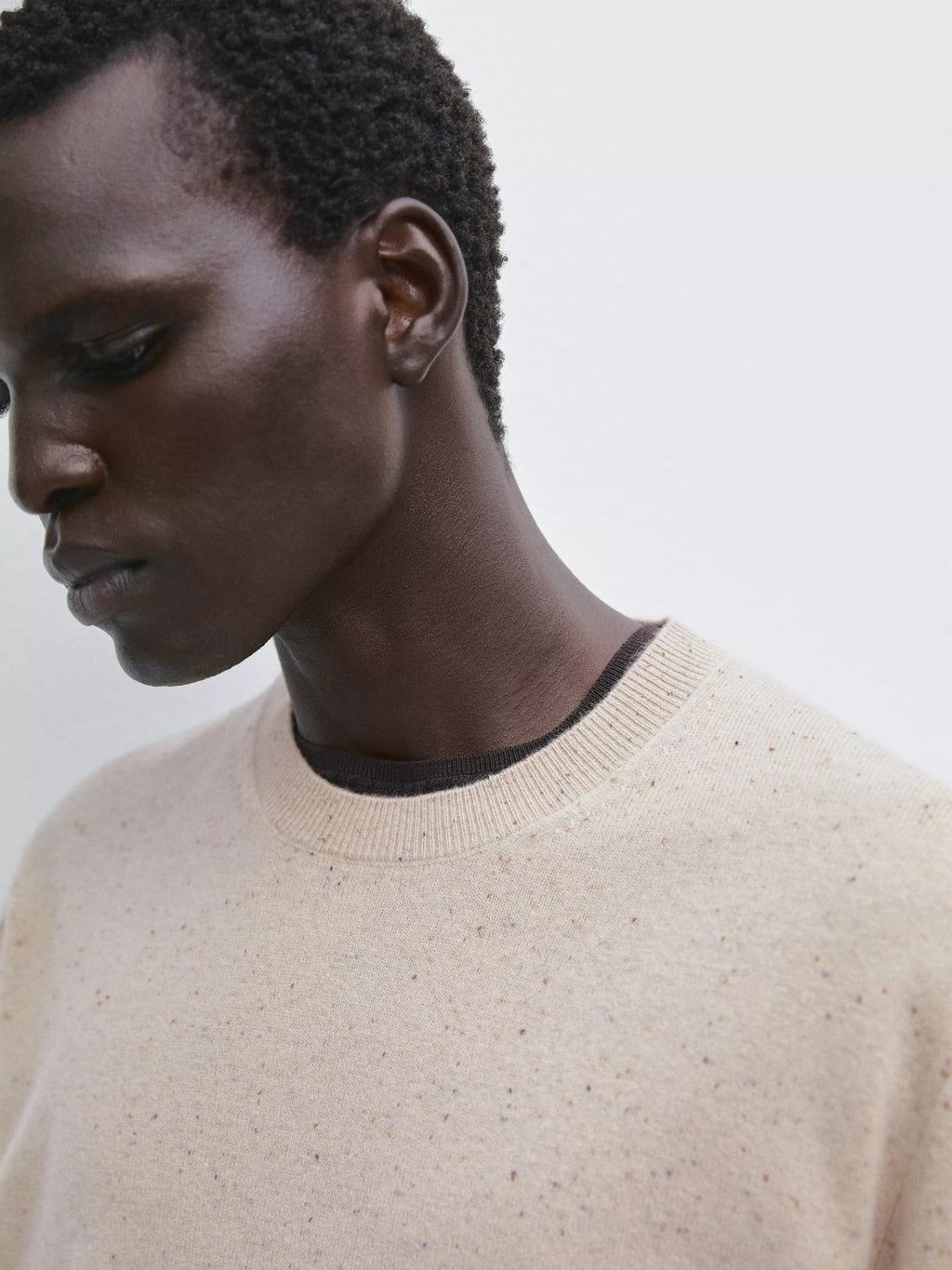 Wool blend crew neck sweater