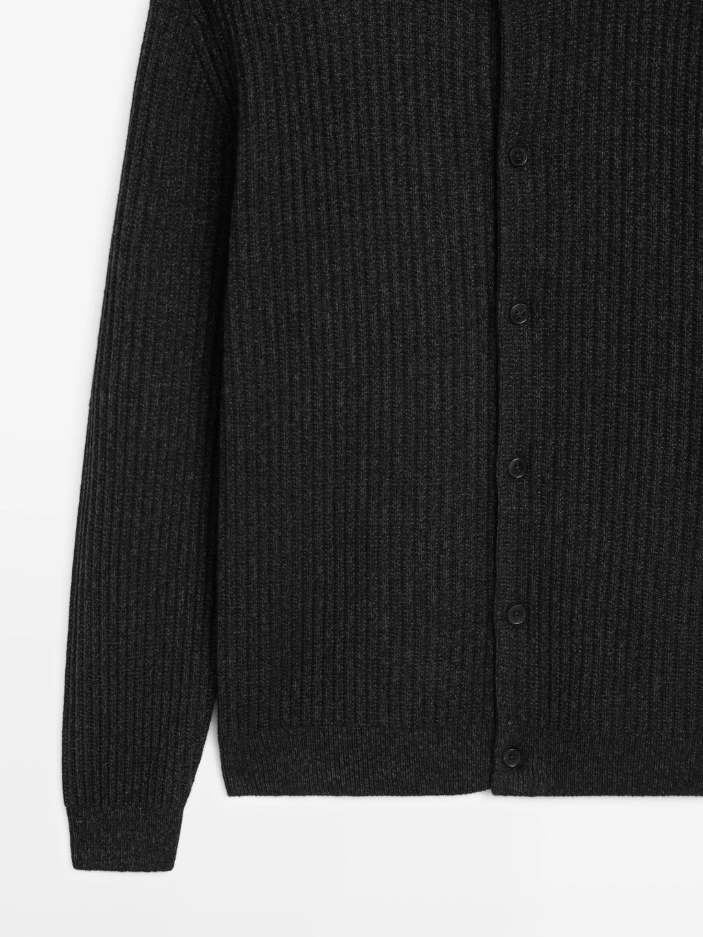 Knit cotton and wool blend cardigan with buttons