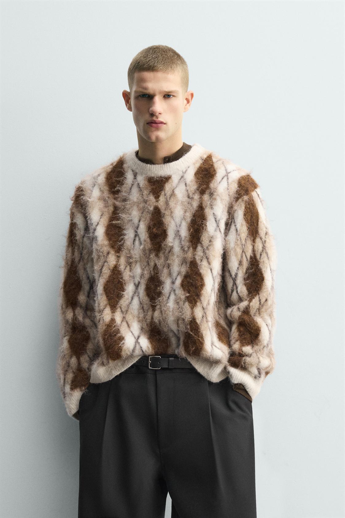 Brushed Argyle Jacquard Jumper