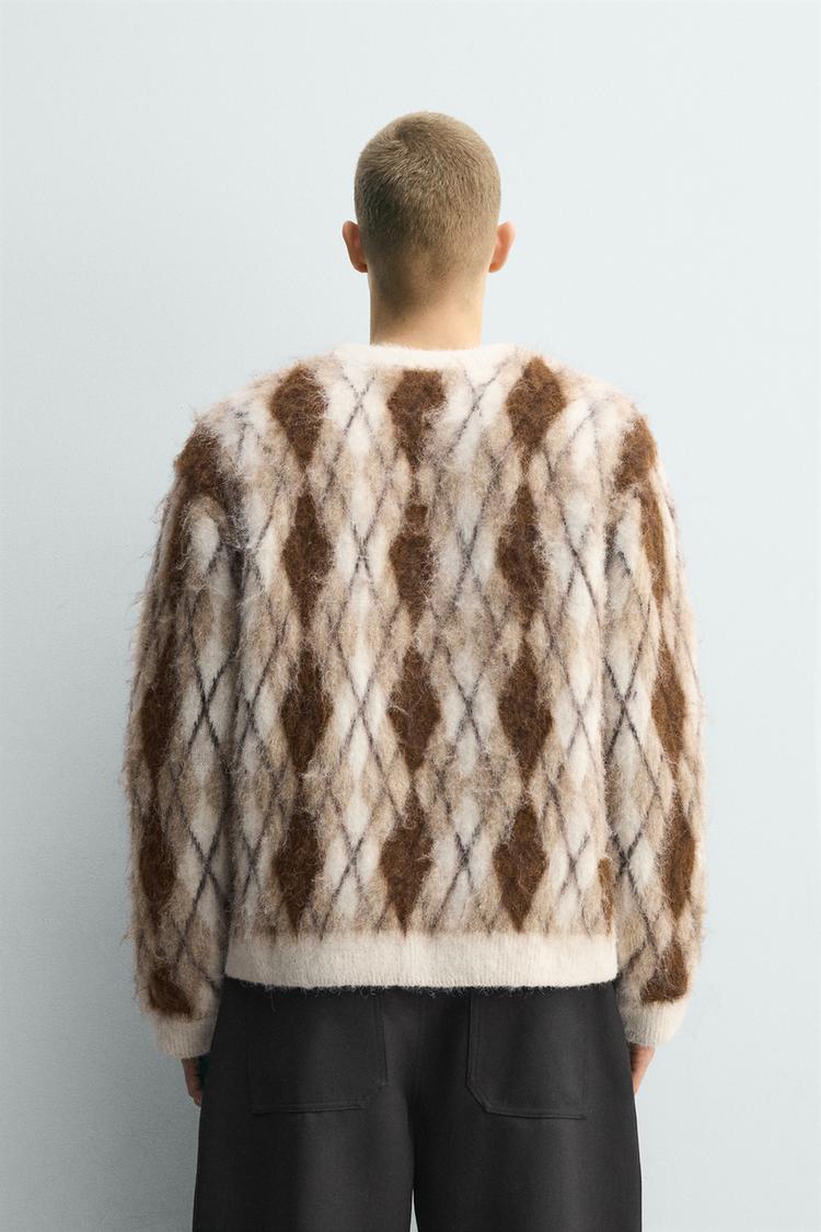Brushed Argyle Jacquard Jumper