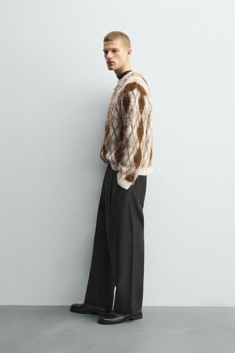 Brushed Argyle Jacquard Jumper