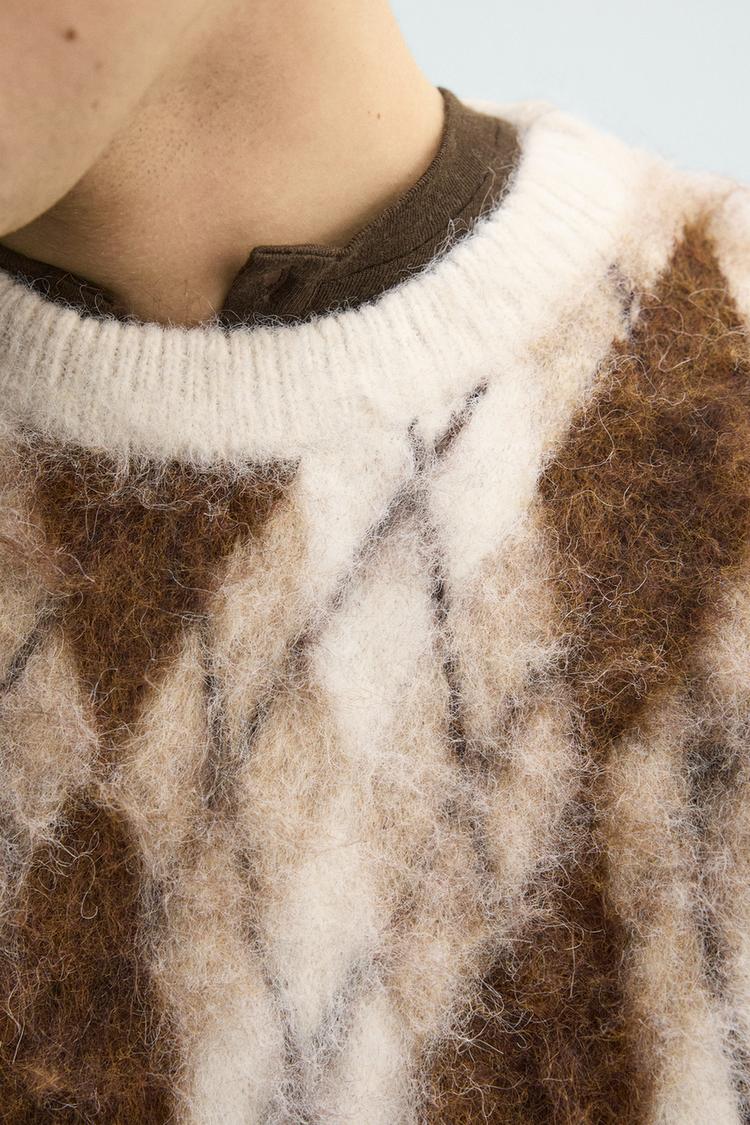 Brushed Argyle Jacquard Jumper
