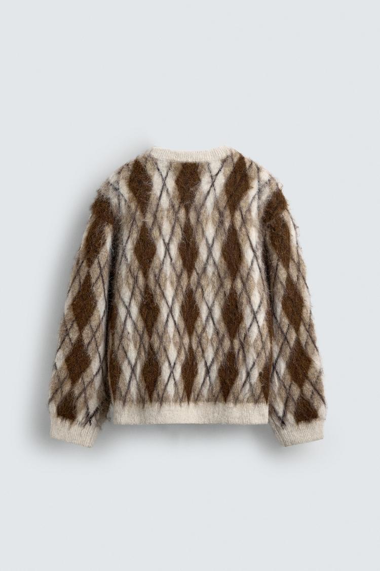Brushed Argyle Jacquard Jumper