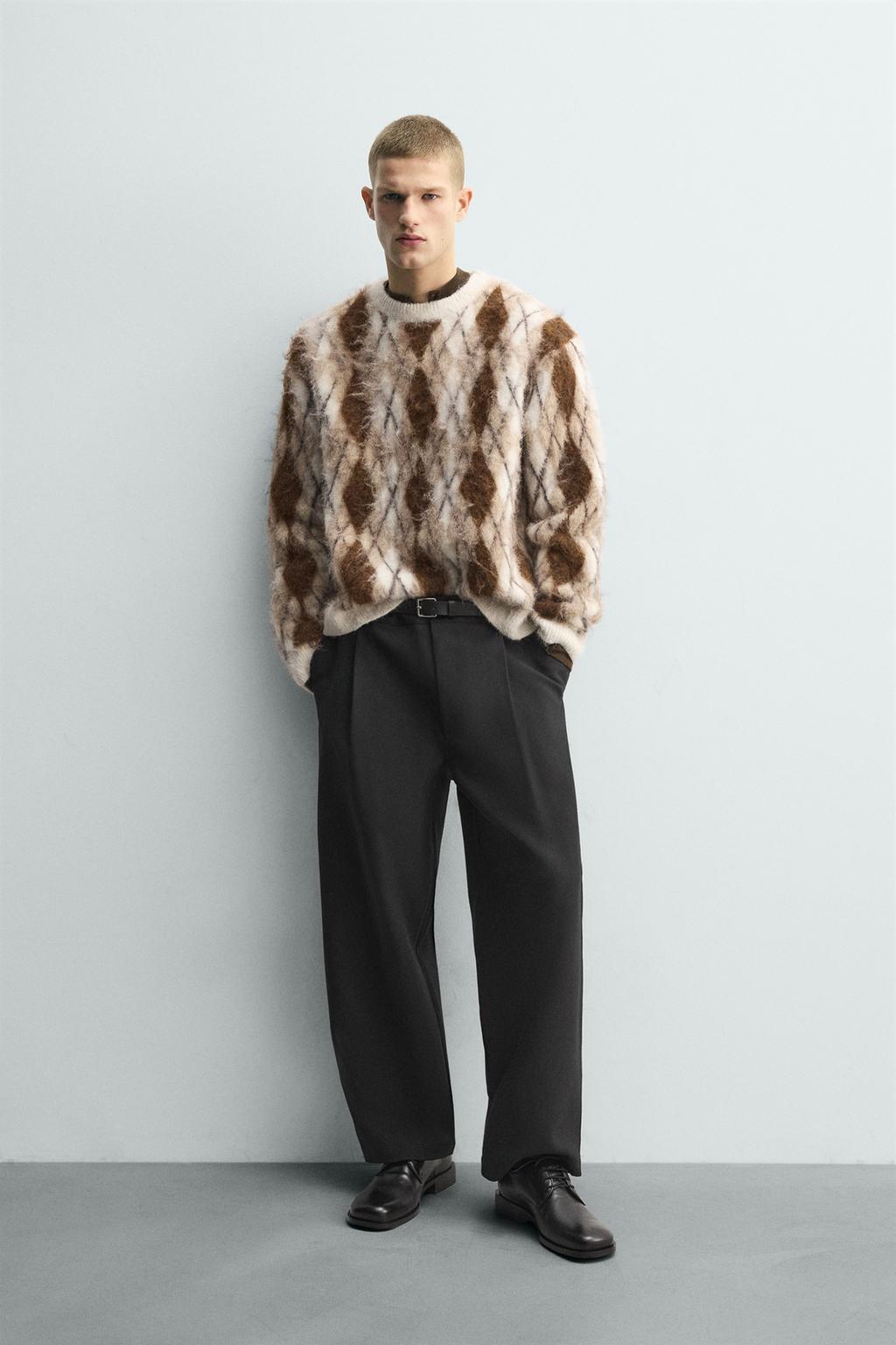 Brushed Argyle Jacquard Jumper