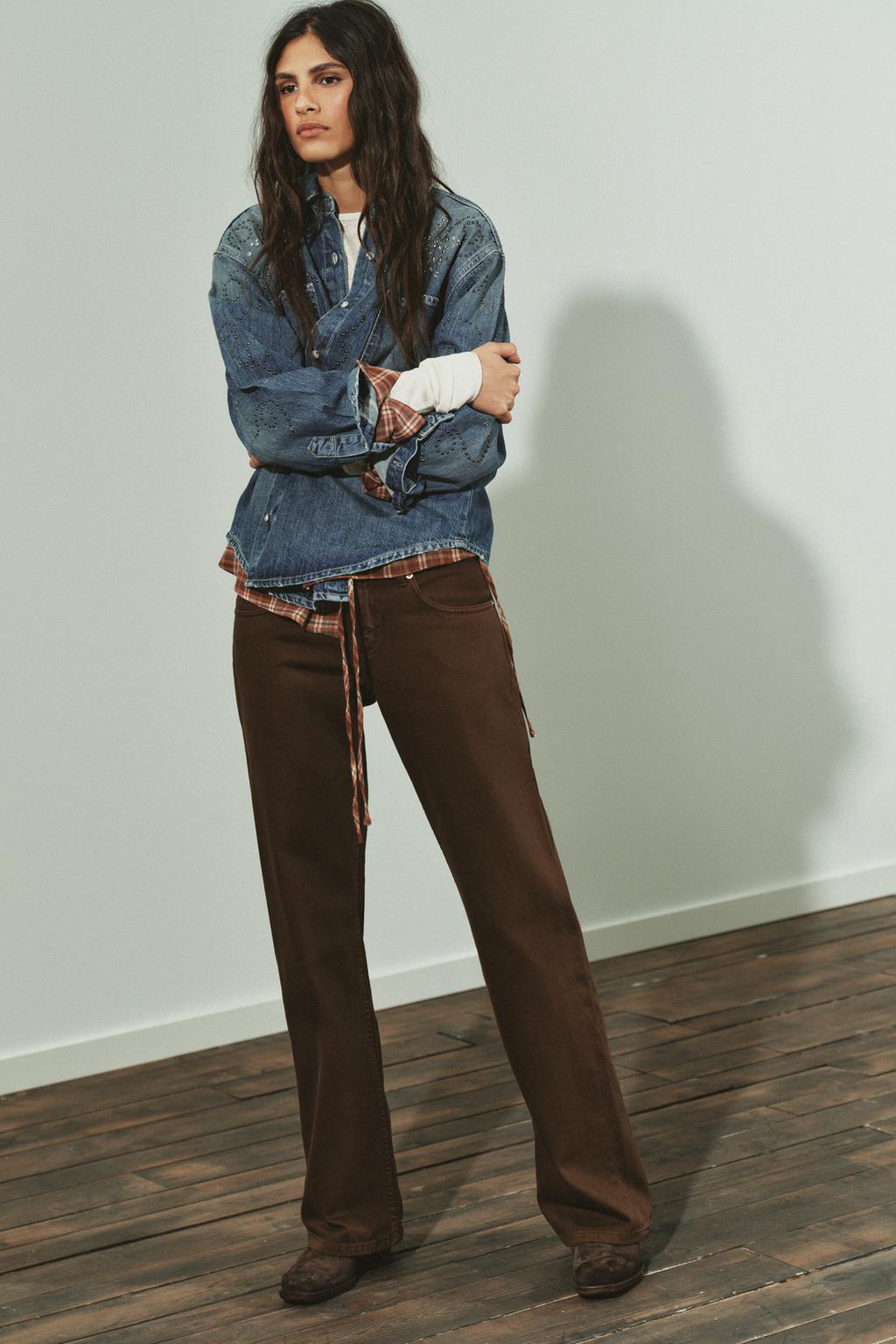 TRF Wide-Leg Low-Rise Jeans