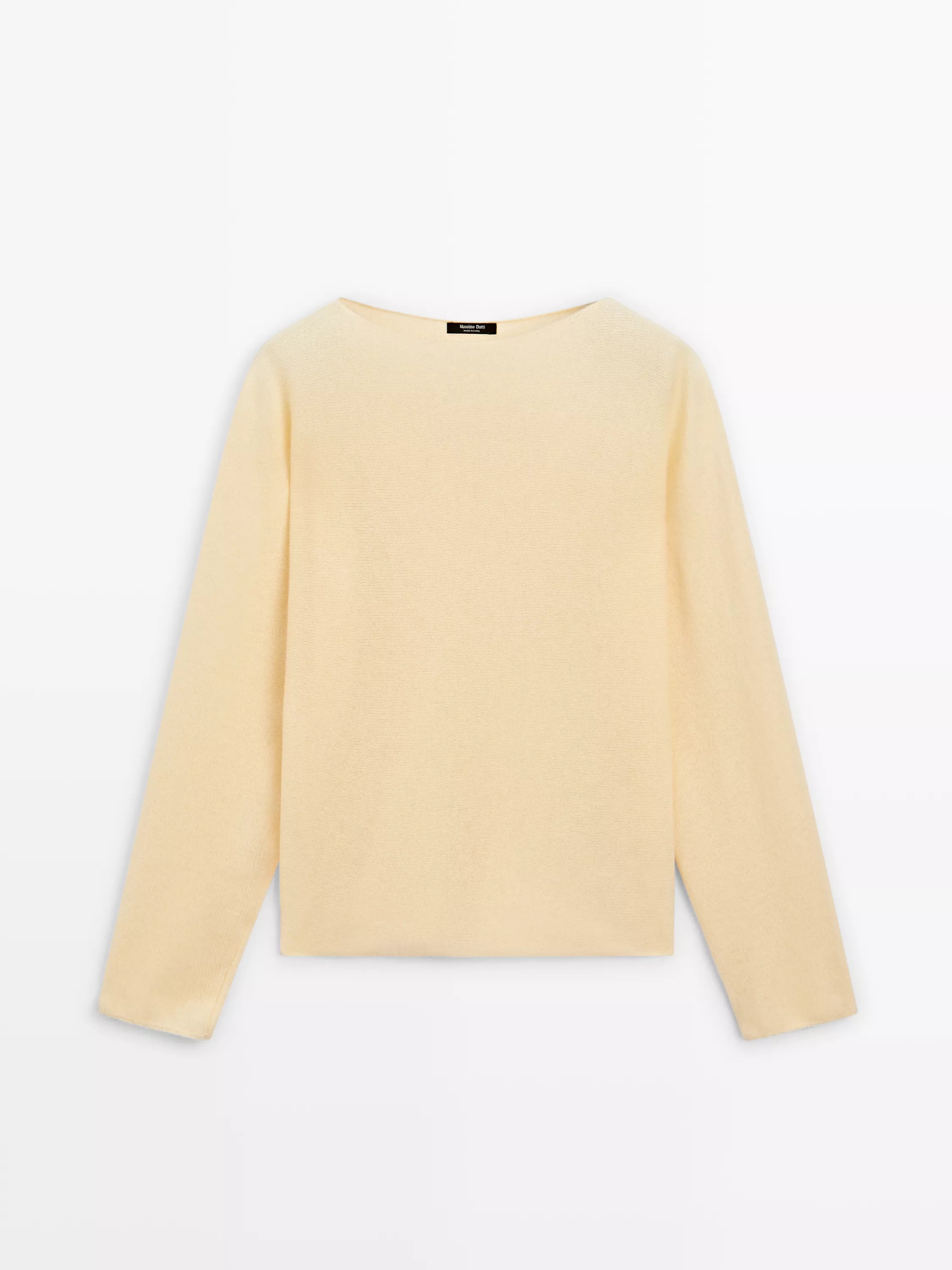 Boat neck knit sweater