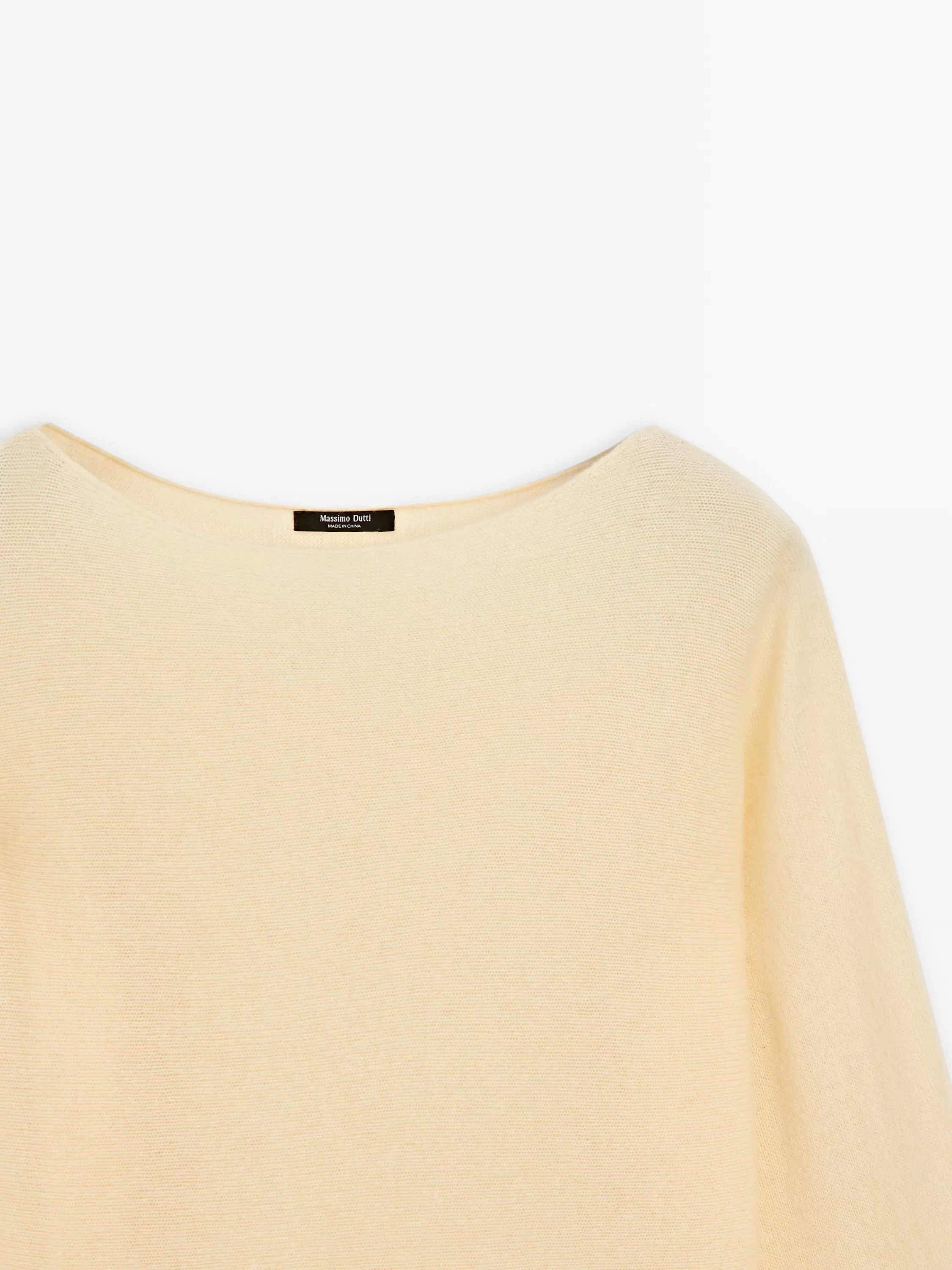 Boat neck knit sweater