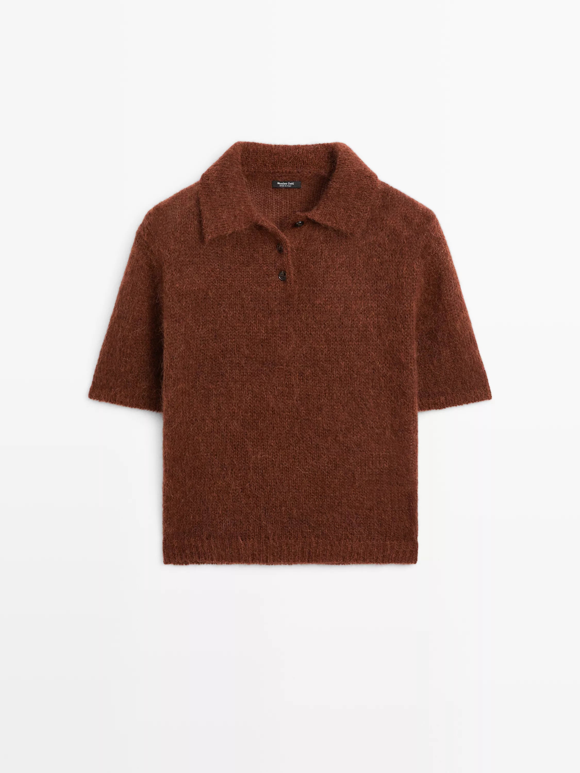 Alpaca blend knit polo jumper