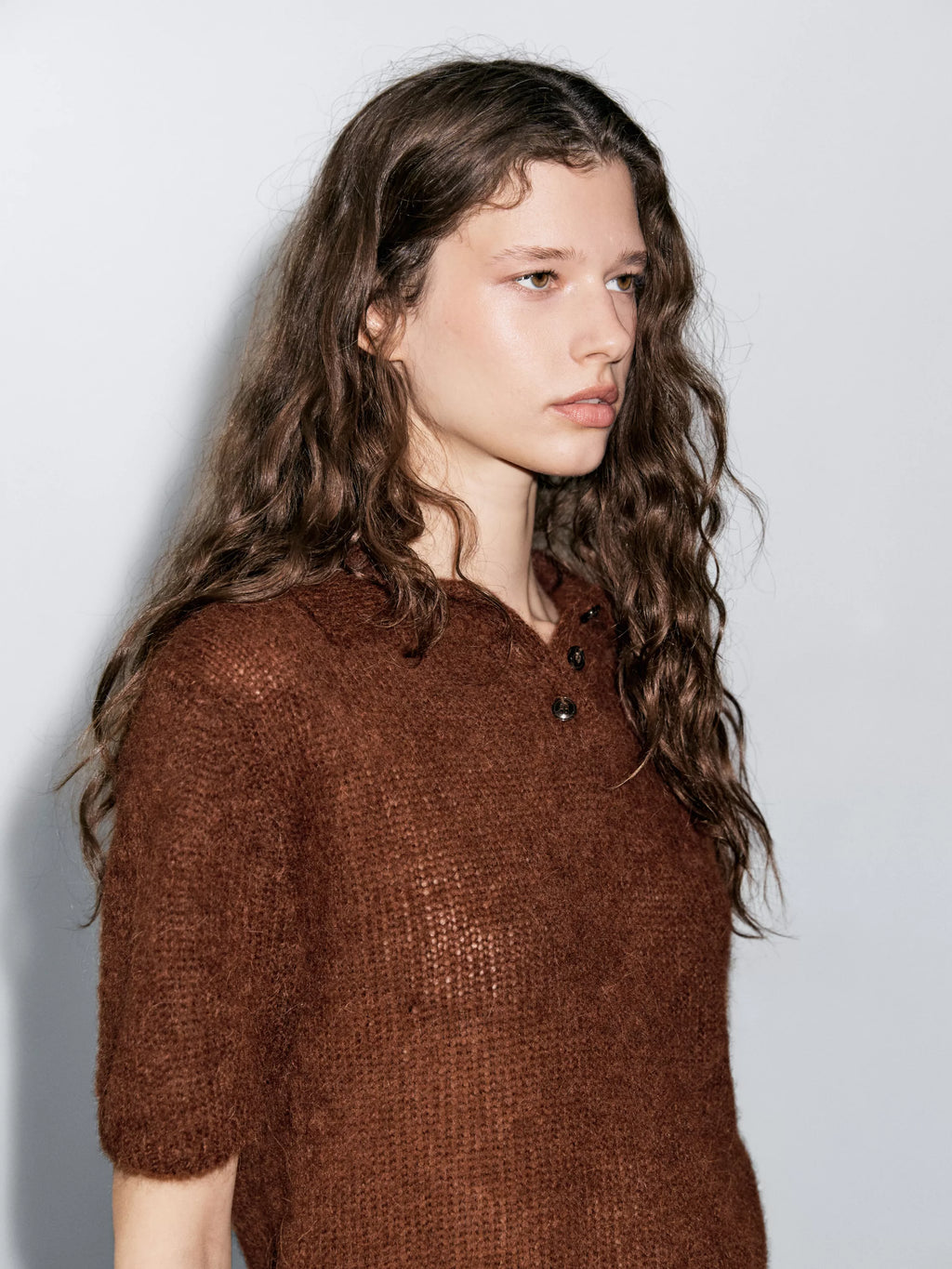 Alpaca blend knit polo jumper