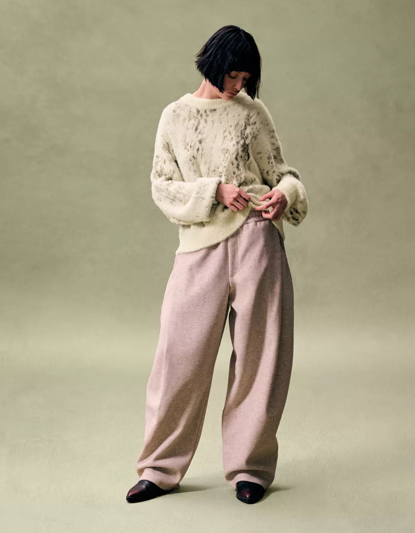 Animal print jacquard sweater