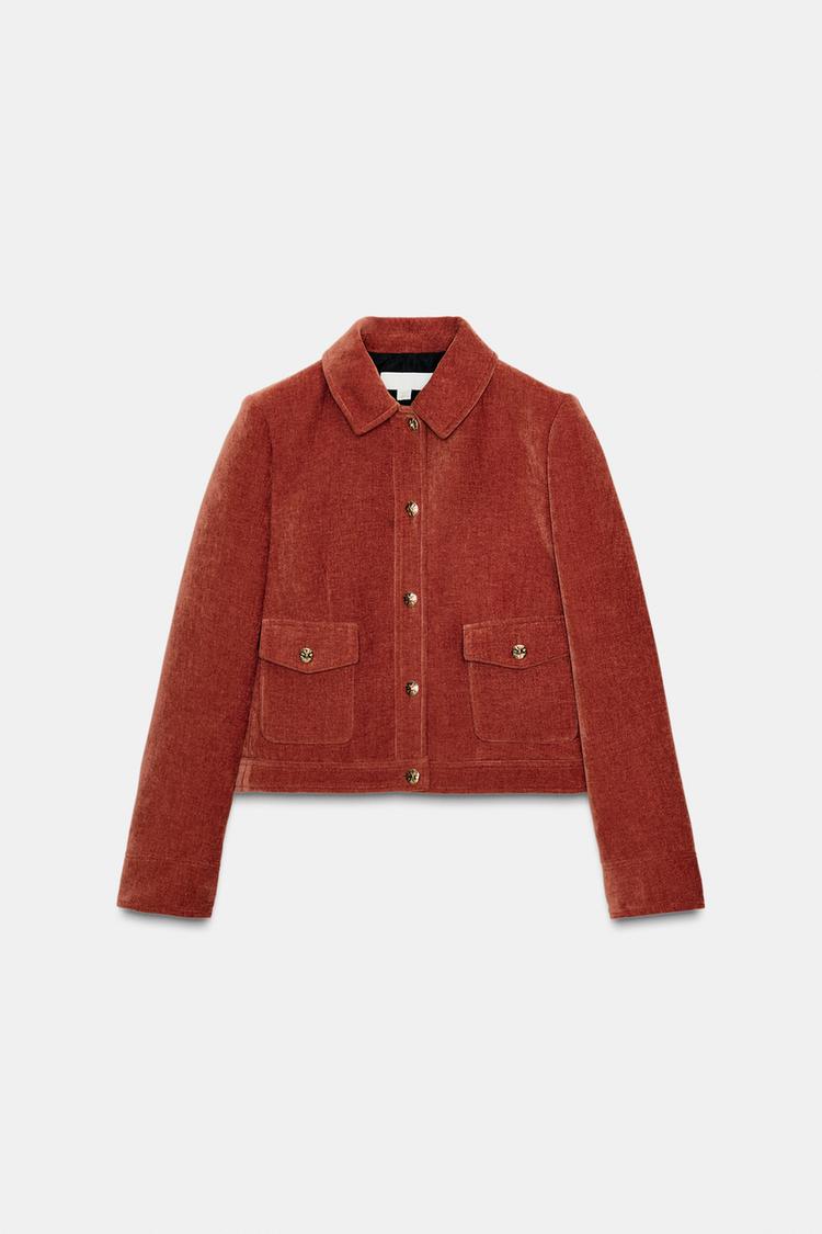 Velvet Jacket with Shoulder Pads