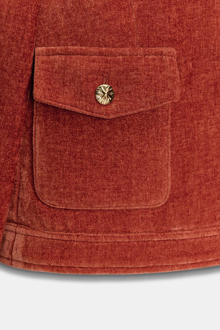 Velvet Jacket with Shoulder Pads