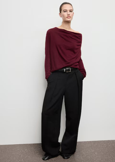 Draped-neck sweater