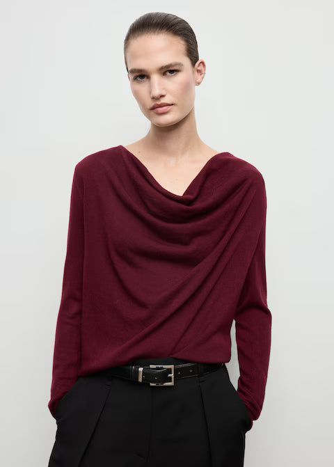Draped-neck sweater