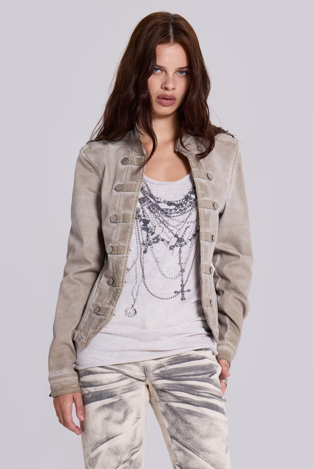 Rebel Military Jacket in Clay