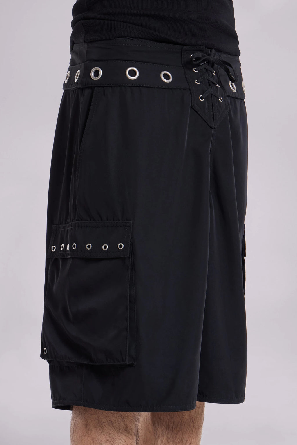 Black Eyelet Board Shorts