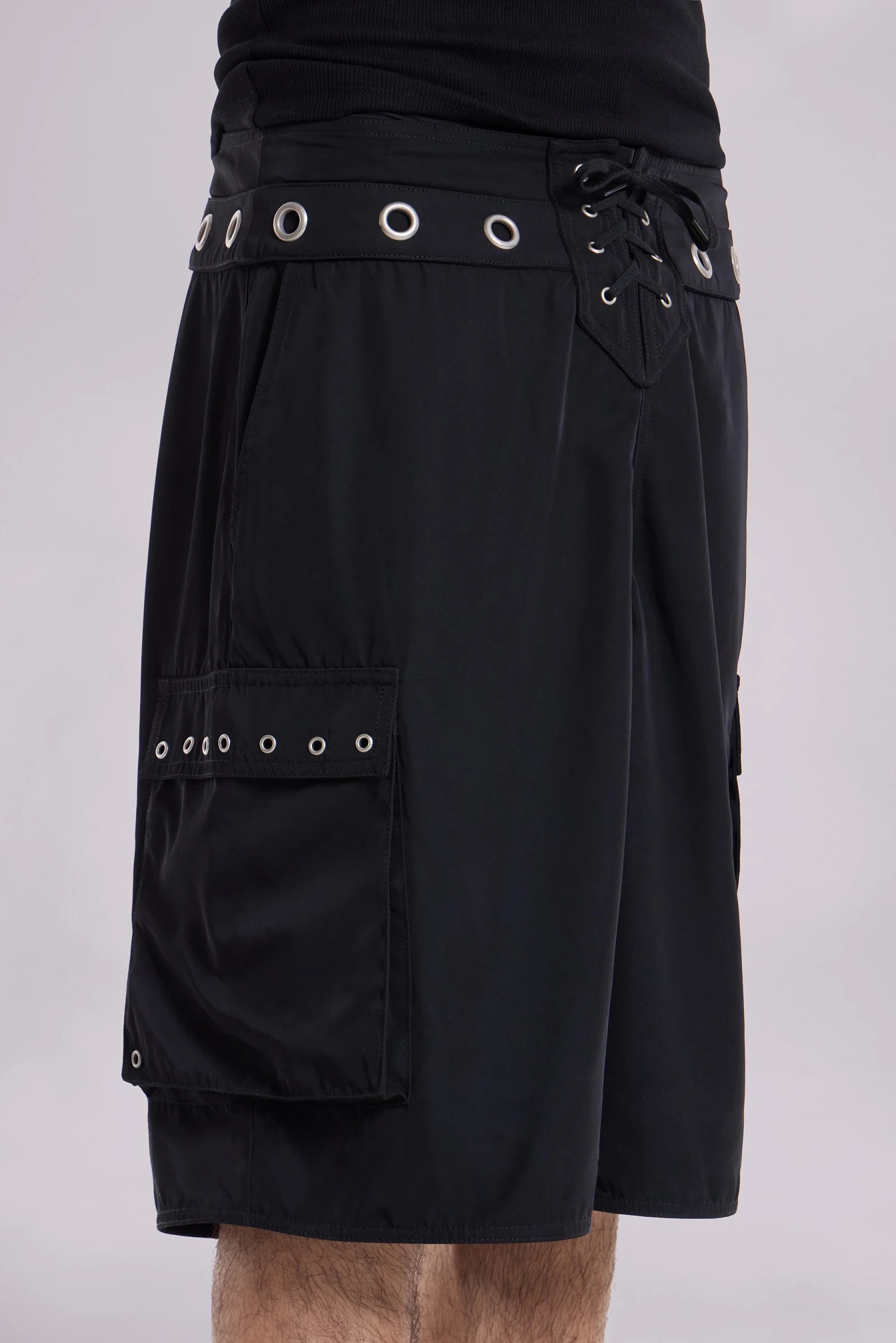 Black Eyelet Board Shorts
