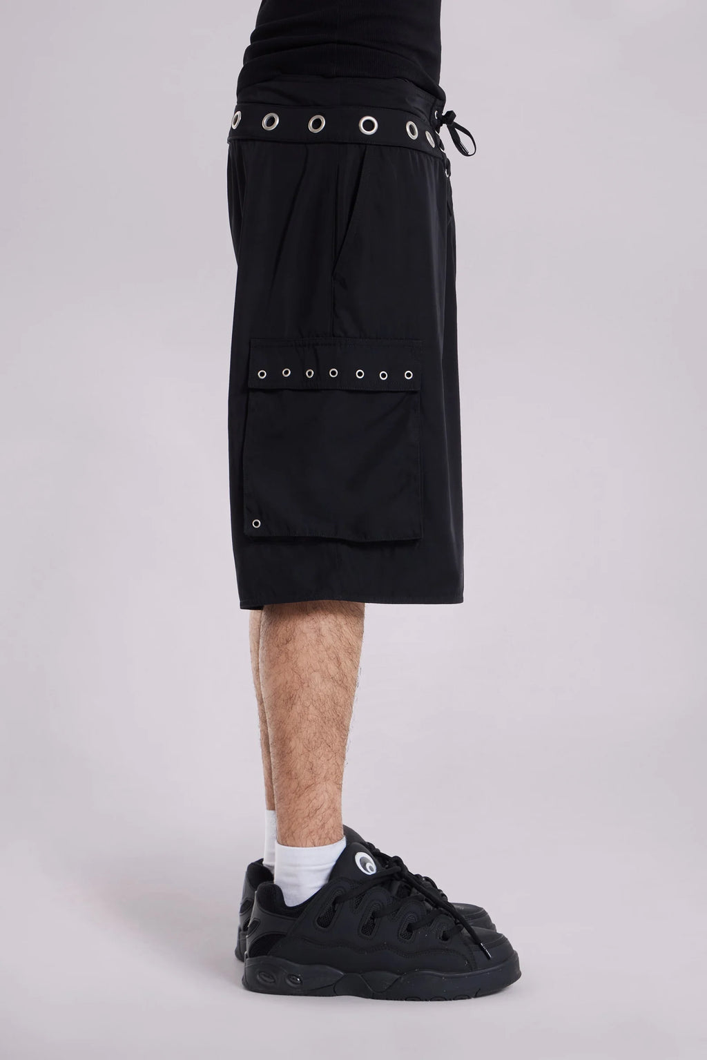Black Eyelet Board Shorts