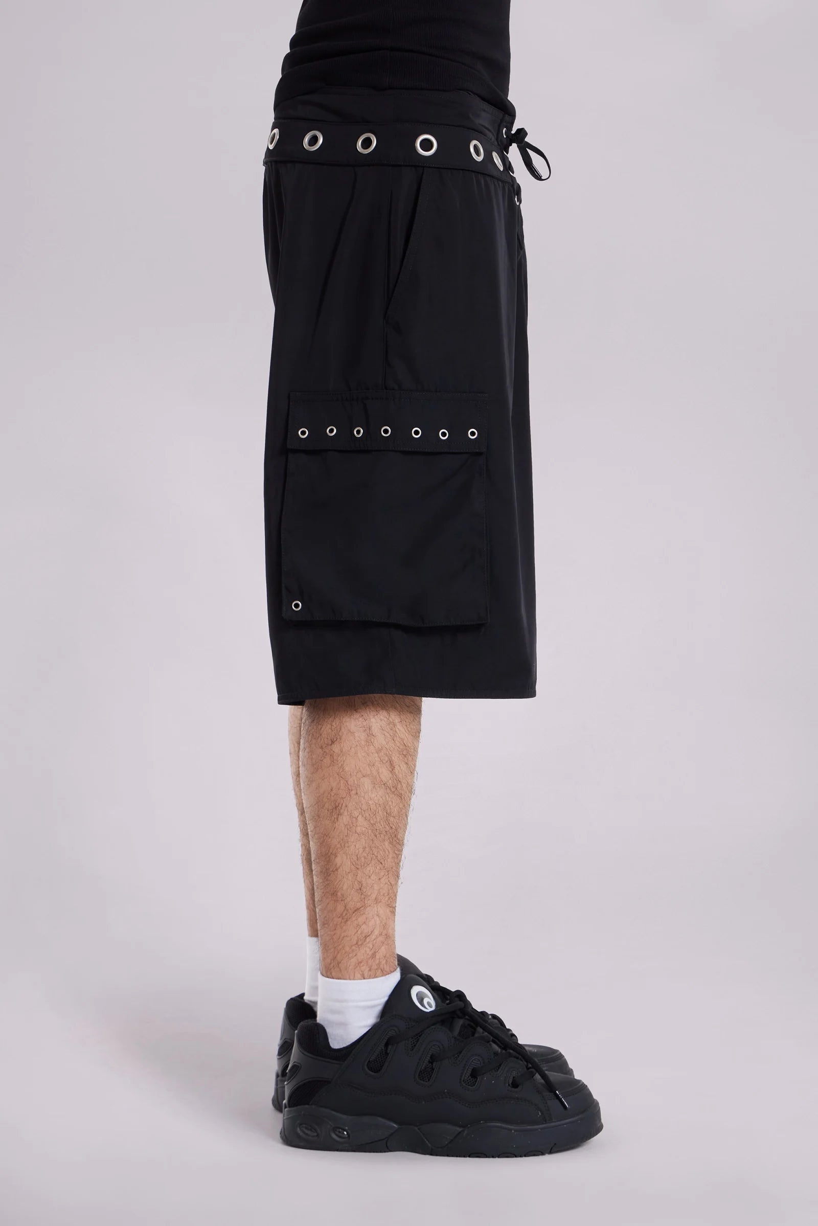 Black Eyelet Board Shorts