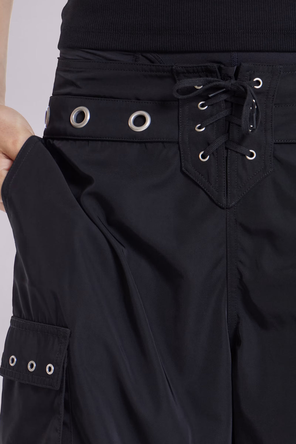 Black Eyelet Board Shorts