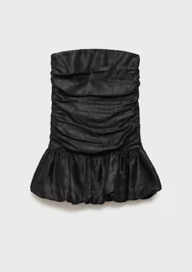 Draped dress with bubble hem